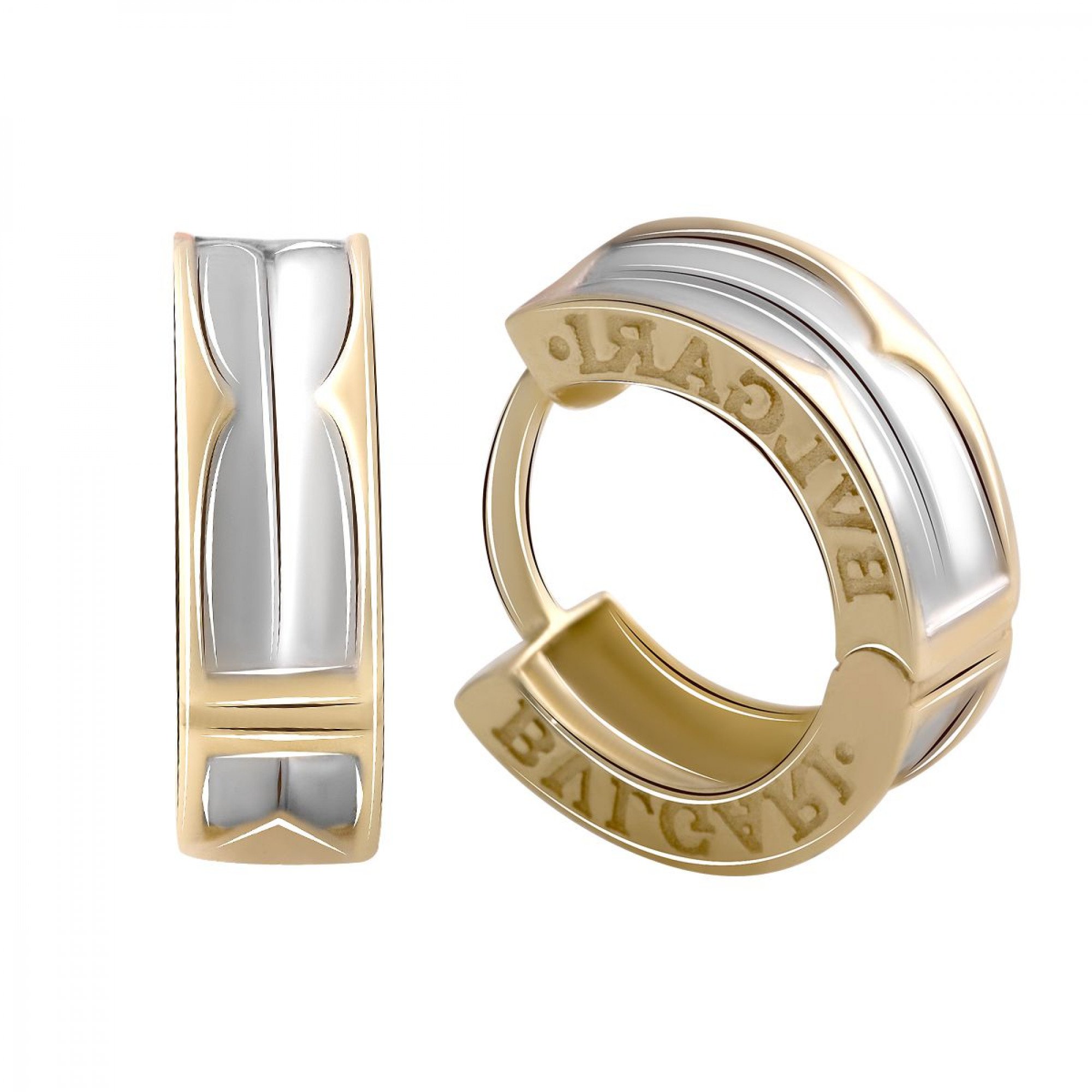 Сережки Bulgari з жовтого і білого золота. Артикул: 2066378. Вага: 4,23 г 