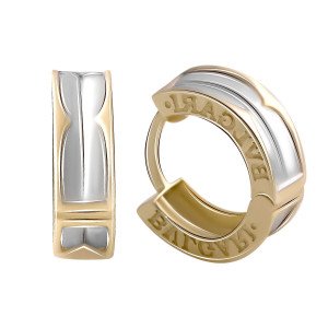 Сережки Bulgari з жовтого і білого золота. Артикул: 2066378. Вага: 4,23 г 