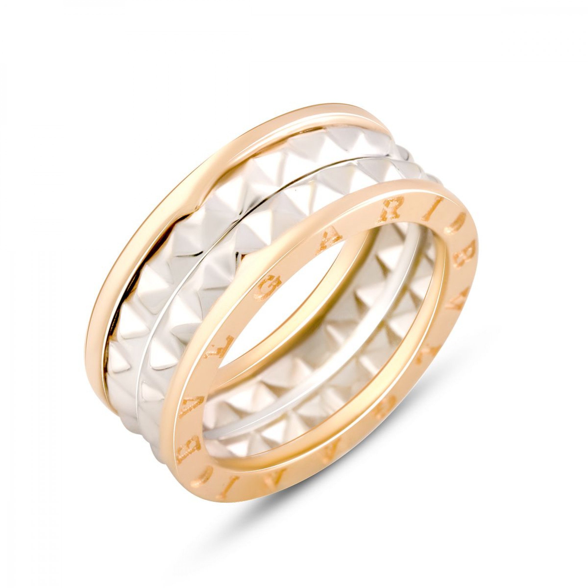 Каблучка Bulgari з червоного і білого золота. Артикул: 2093107. Вага: 7,39 г 