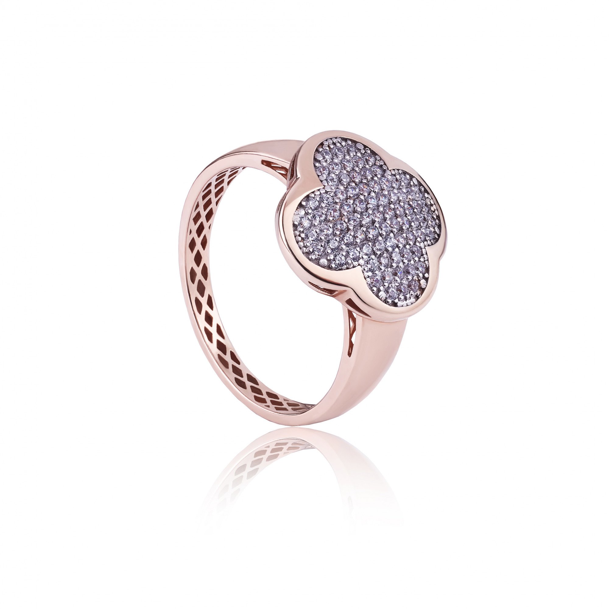 Каблучка Van Cleef & Arpels з червоного золота з кубічним цирконієм. Артикул: 700361-Рр