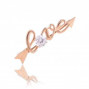 Булавка Love з червоного золота. Артикул: 758/10-Рр 