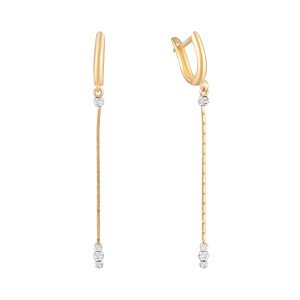 Сережки з жовтого і білого золота. Артикул: 2096993. Вага: 2,11 г 